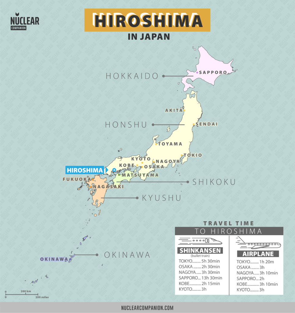 Hiroshima in Japan map