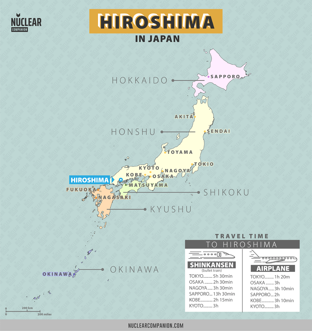 Japan Map Hiroshima Nagasaki