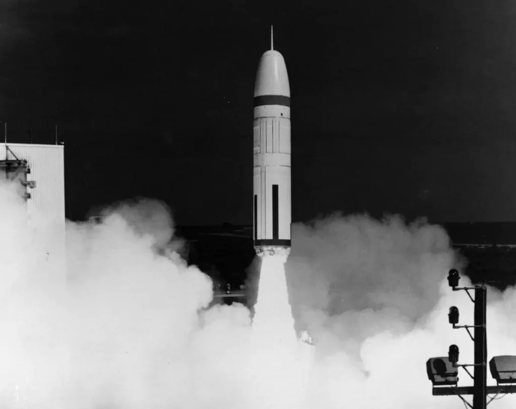 First Launch of a Trident I (C-4 ) missile, Cape Canaveral on January 18, 1977.