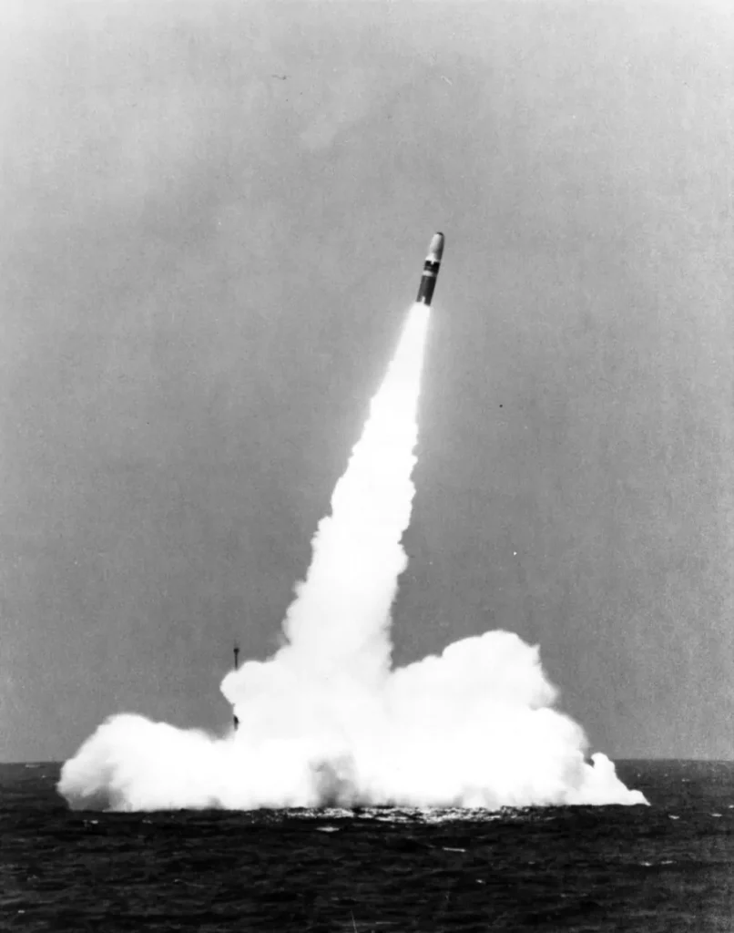 First launch of a Trident I (C4) Missile from USS Francis Scott Key (SSBN-657) on April 10, 1979. 
