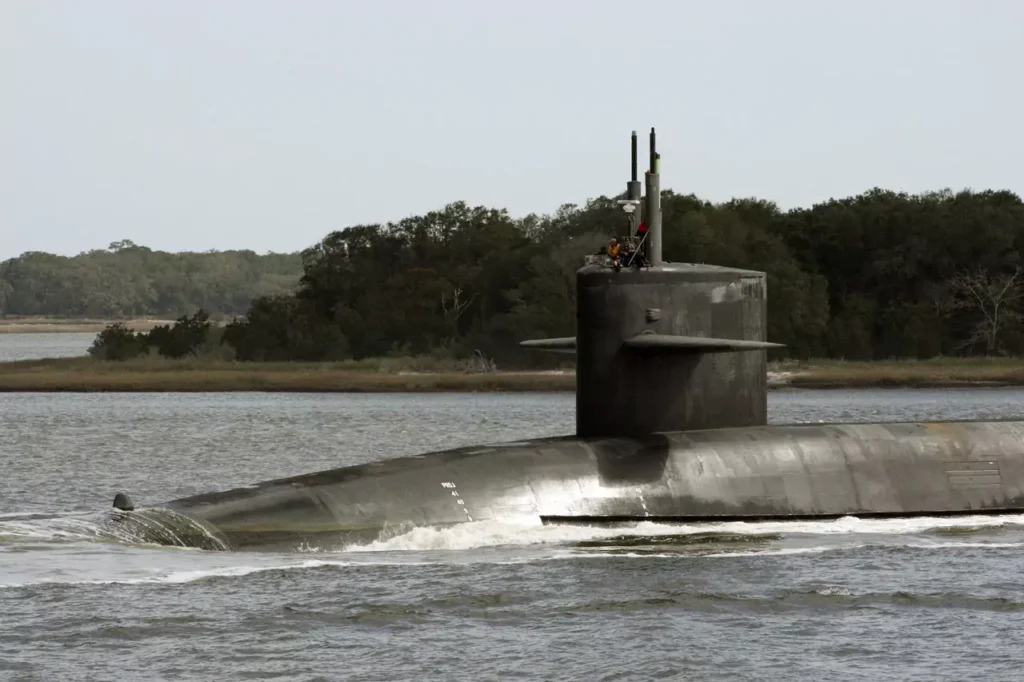 The Ohio-class ballistic missile submarine USS Wyoming (SSBN 742). She was the ninth Trident II Submarine. 